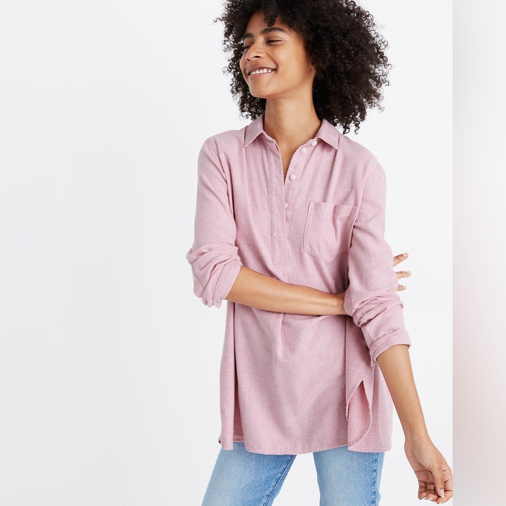 Madewell Flannel Classic Ex-Boyfriend Button-Back Shirt/ XXS